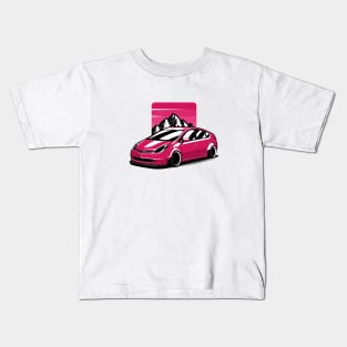 Red Prius Classic Widebody JDM Kids T-Shirt